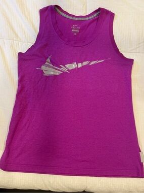 Nike Pink Dri-FIT Performance Tank with Silver Swoosh